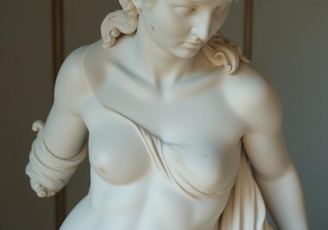Scultura di Venere in marmo bianco, opera d'arte classica
